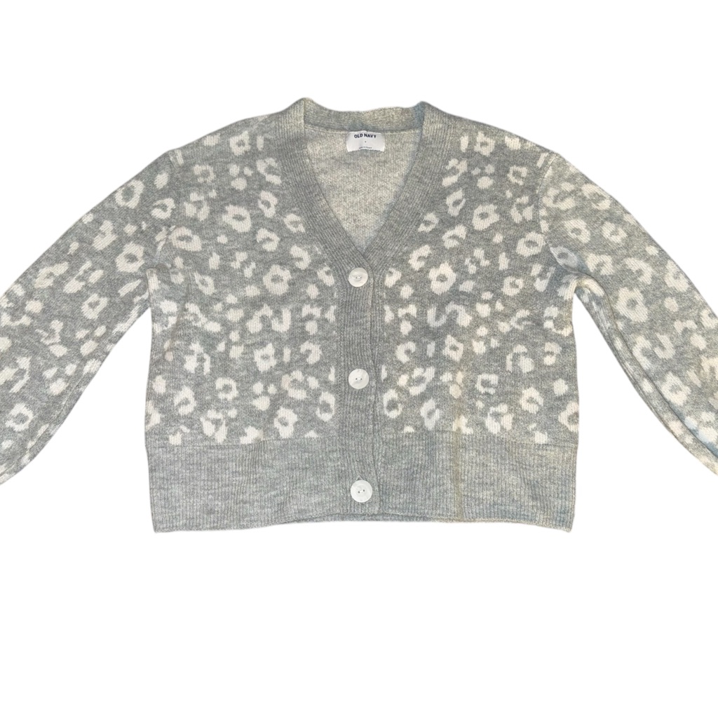 Chic Gray Animal Print Cardigan